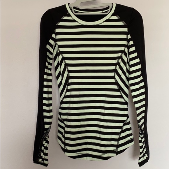 lululemon athletica Tops - Lululemon Striped Long Sleeve Thumbholes